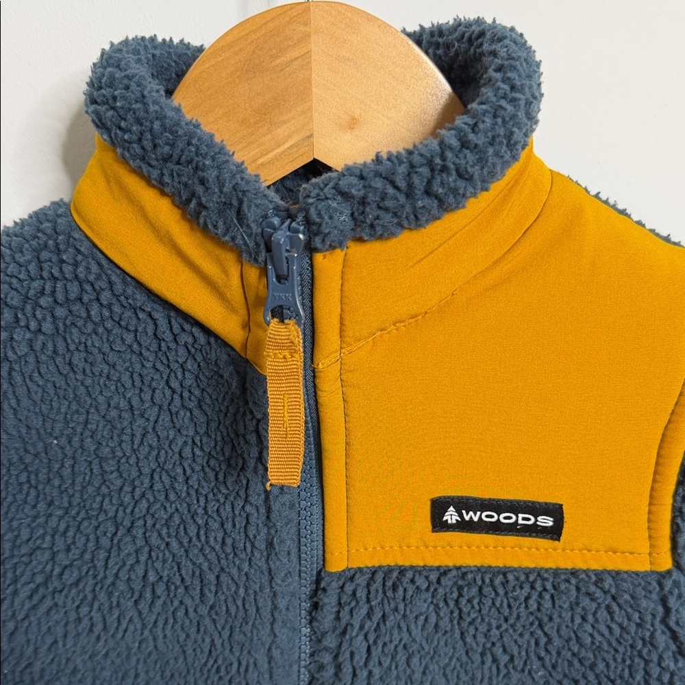 Woods Kids Sherpa Jacket - Navy and Mustard - Picture 2 of 9